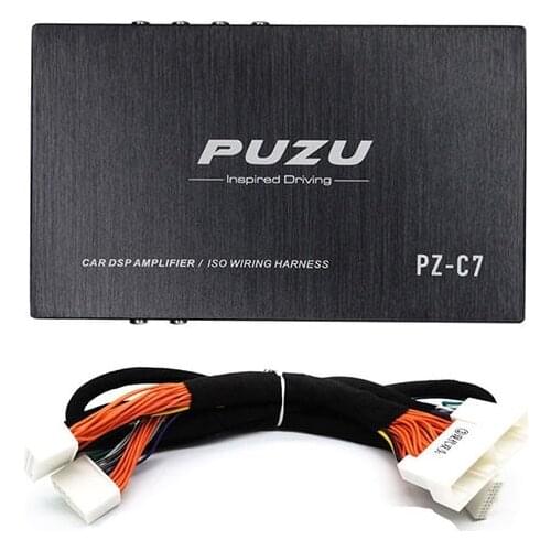TZT PUZU PZ-C7 Car DSP Amplifier ISO Wiring Harness 4x150W Car Audio Amp 6CH Output 12V For Hyundai