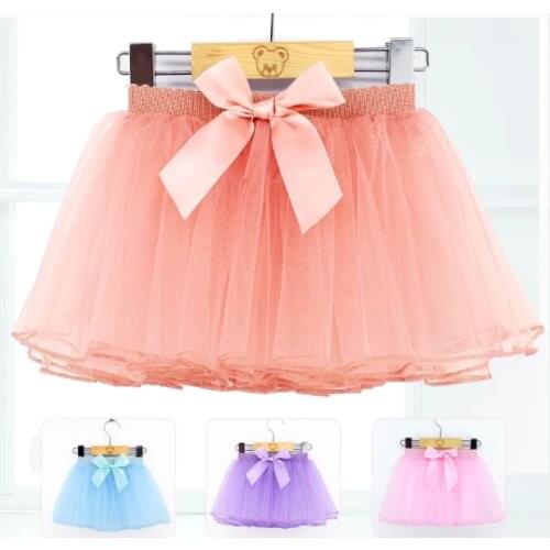 Girls Ballet Tutu Skirts Pink Kids Fluffy Tulle Skirts White Black Elastic Band Ballet Leotard Skirts