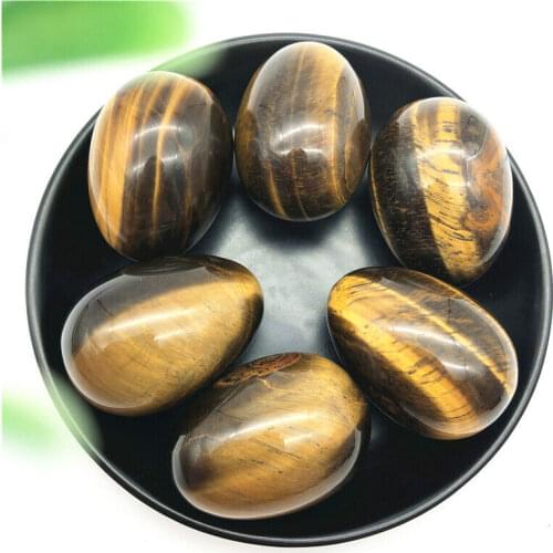 Big Size Natural Yellow Tiger Eye Egg Shaped Stone Quartz Crystal Healing Reiki Natural Stones and Minerals