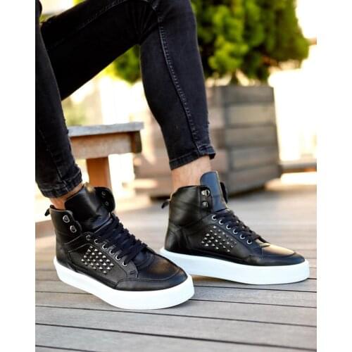Black Men Boot Men Casual Shoes Men Black Sneakers Men Boots Comfortable Walking Boot Leather Men Boot Leather Men Casual Boot