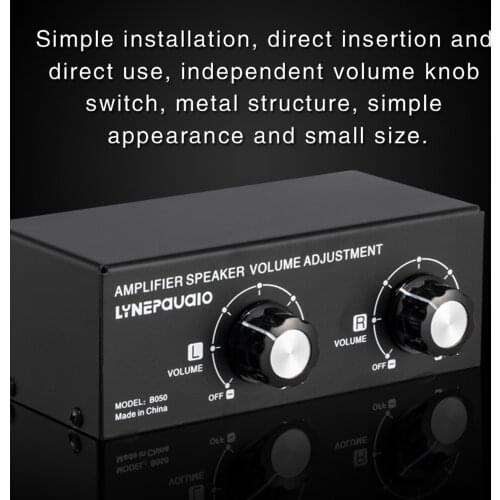 Speaker Volume Switch Box Right Independently Control Amplifier Banana Plug for Audio Music Home Surround Sound Film