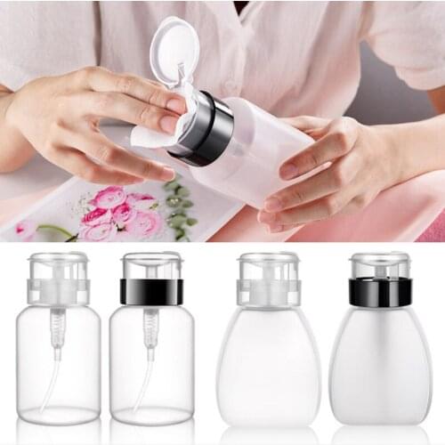 250ml Empty Plastic Nail Polish Remover Alcohol Liquid containers Press Pumping Dispenser Bottle for Nail Art UV Gel Cleaner