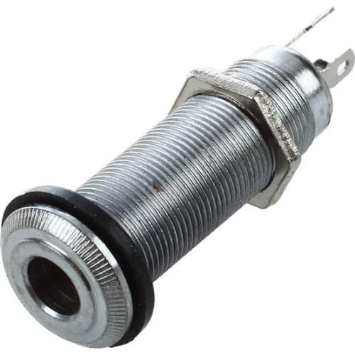 1/4 Inch Chrome Cylinder Flush Mount Jack for Electric Guitar Bass