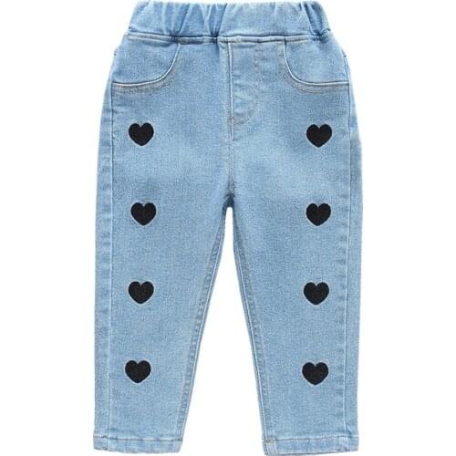 IENENS Kids Girls Clothes Stretch Jeans 2-7 Years Children Casual Denim Pants Clothing Baby Skinny Trousers Washing Jeans