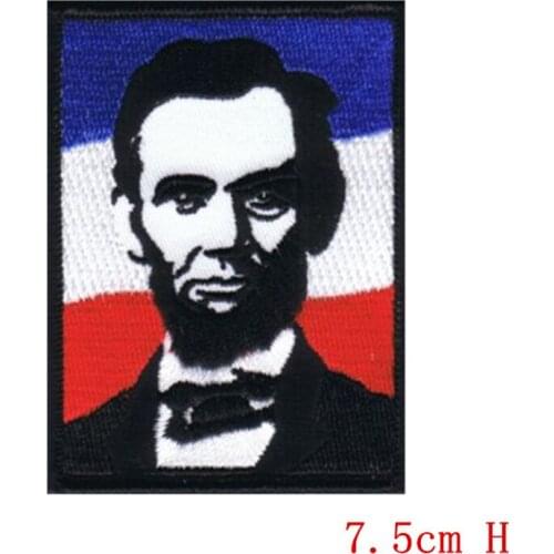 A famous man in history,President Abraham Lincoln,Embroidered Iron on bakcing Patch