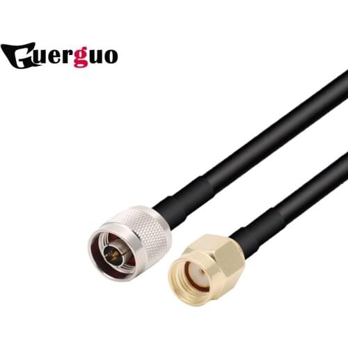 2pcs RG58 Coaxial cable N Type Male to RP SMA Male Plug RF Adapter Pigtail Cable Extension cable Cord Jumper 1M 2M 5M 10M