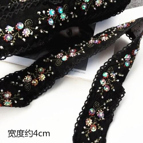 Autumn and winter new embroidery handmade beaded lace patch,DIY sewing accessories,100cm*4cm/lot