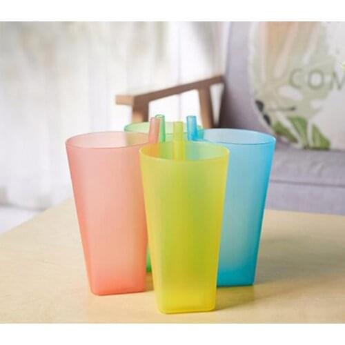 1PCS Water Mug with Straw Multifunctional Plastic Kids Water Sippy Mug for School cup with straw botella de agua