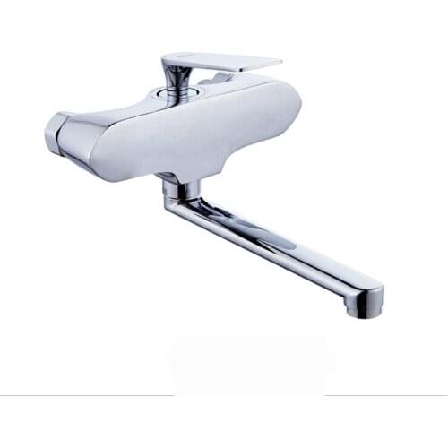 L16197 - Luxury Wall Mounted Chrome Finish Brass Kitchen Sink Tap