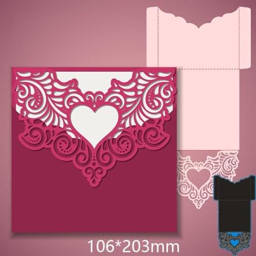 106*203mm heart envelope new Metal Cutting Dies for decor card DIY Scrapbooking stencil Paper Album template Dies