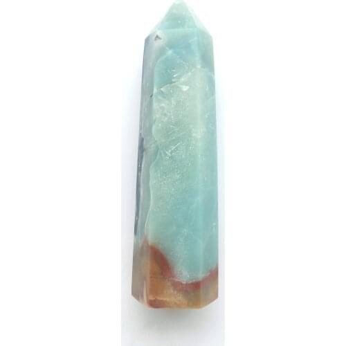 Natuurlijke Amazoniet Obelisk Quartz Crystal Wand Punt Reiki 400-500G