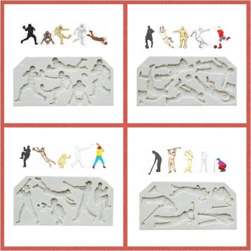 New Arrival Football / Rugby / Golf / Baseball Silicone Mold Cake Decoration Tools Kitchen Accessories SQ1789-92