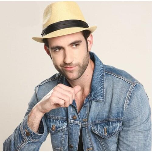 Casual Hot Jazz Beach Hat Sun Panama Gangster Cap Mens Women Unisex Trilby Fedora Sun Hats