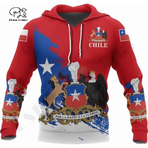 PLstarCosmos 3DPrint Newest Chile Country Flag Art Unique Men/Women Cozy Hrajuku Casual Streetwear Hoodies/Zip/Sweatshirt Style1