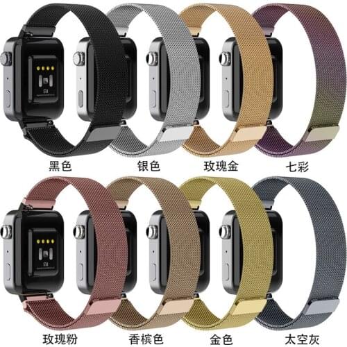 Strap for xiomi smart watch stainless steel metal Watch strap 18mm Magnetic Loopback watchband for xiaomi mi watch