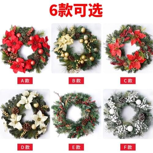 Christmas decorations scene layout gift box pendant pendant 60CM Christmas wreath layout door hanging decoration