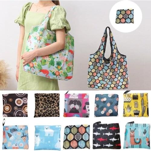 12kg Foldable Eco Shopping Bag Tote Pouch Portable Reusable Fashion Women Storage Bag Organizer Satchel Handbag