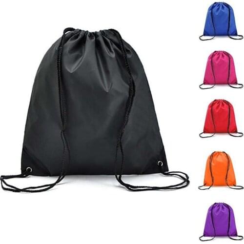 Portable Drawstring Bag Oxford Students Backpack Waterproof Sports Riding Backpack Travel Pouch Storage Clothes Organizer Pack