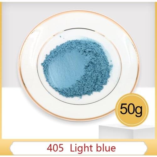 Light Blue Pearl Powder Pigment Mineral Mica Powder DIY Dye Colorant for Soap Automotive Art Craft 50g