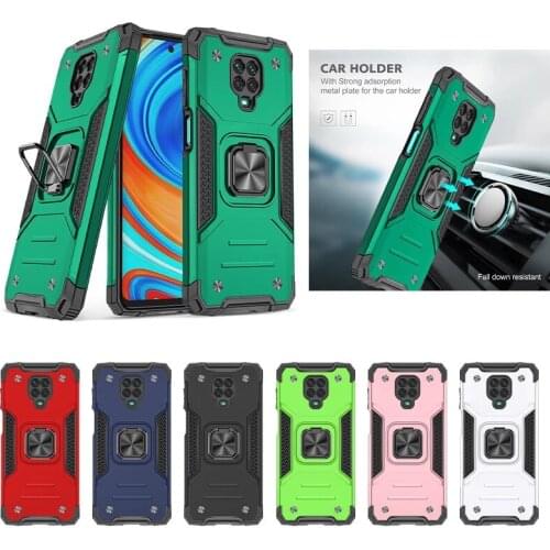 For Xiaomi Redmi Note 9S 9 Pro Max 8 8A Shockproof Armor Bumper Case For Mi Note10 Note 10 CC9 Pro Magnetic ring Holder Case