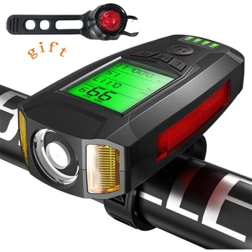 3 in 1 Bike Light USB Bicycle Front Lights 5 LED Waterproof Flashlight Handlebar Cycling Headlight Horn with Accessories