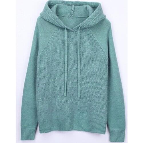 Spring and Autumn New fashion Long Sleeve Tops Women Casual Loose Hooded Sweaters Solid Color Knitted Pullovers Sweater women