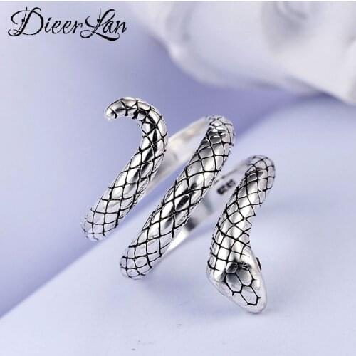 Vintage Silver Color Big Snake Rings For Women Jewelry Beautiful Finger Open Rings For Party Birthday Gift 2021