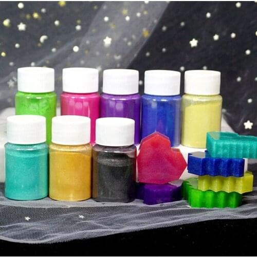 10 Colors Bright Aurora Pearl Pigment Powder Mica Pearlescent Colorants Resin Colorant Dye Pigment Resin Craft Tools