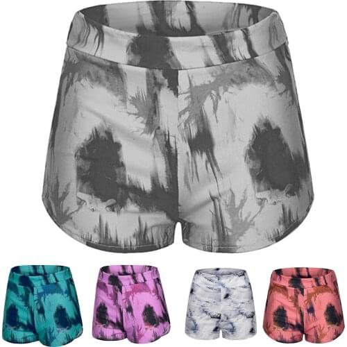 Female Yoga Shorts Gym High Waist Hip Lift Cotton Blend Women Tie Dye Sport Running Fitness Shorts Skinny Seamless Shorts