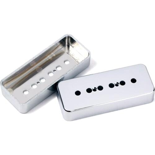 2Pcs Silver Humbucker Pickup Cover 50/52mm pole for P90 Soap Bar