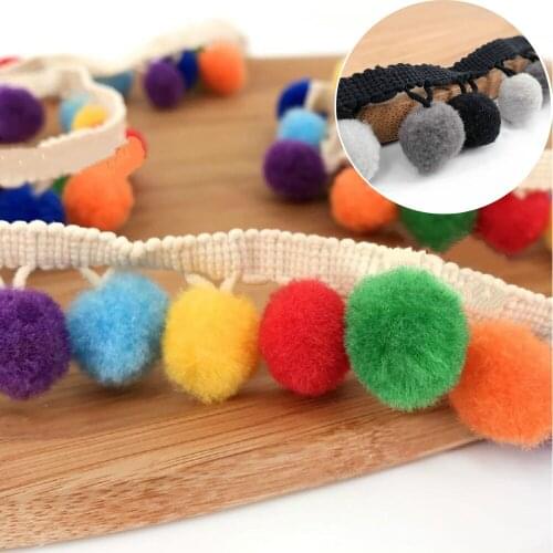 3.5cm pompom decorative lace ribbon for craft DIY wedding decoration clothing accessories lace holiday decorations Diy handmade