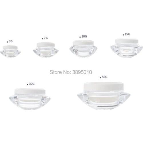 3/7/10/15/30/50g Plastic Cream Jar, Cosmetic Packaging Jar, Plastic Small Jar, Empty Cosmetic Box, Nail Beauty Jar F760