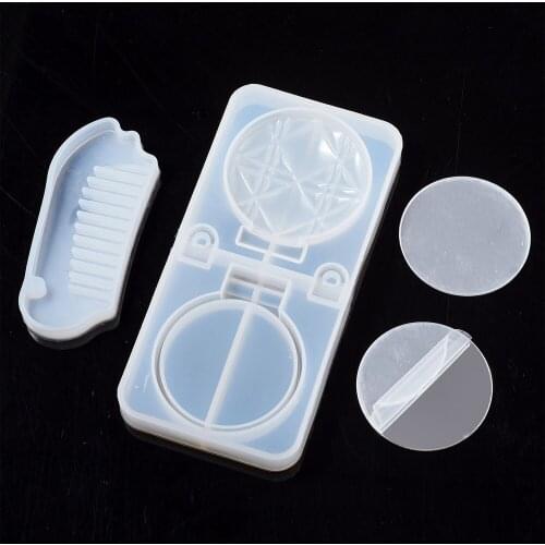 4pcs/set DIY Comb Mirror Silicone Molds Resin Casting Moulds For UV Epoxy Resin Jewelry Making Accessories