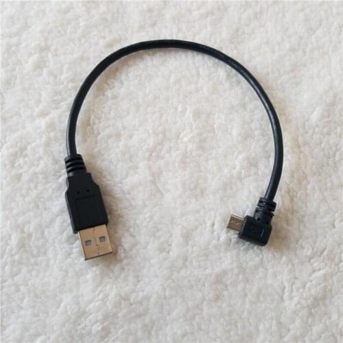 5pcs/lot Micro B USB 90 Degree Left Angled Male to USB 2.0 Type A Male Data Extension Charger Supply Cable