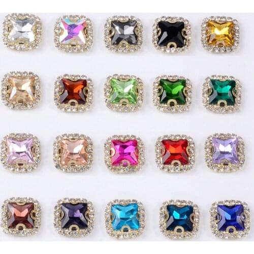 5 pcs Alloy Rhinestone Hand sewn diamond jewelry buckle accessories Square diamond buckle diy handmade clothing bag materials
