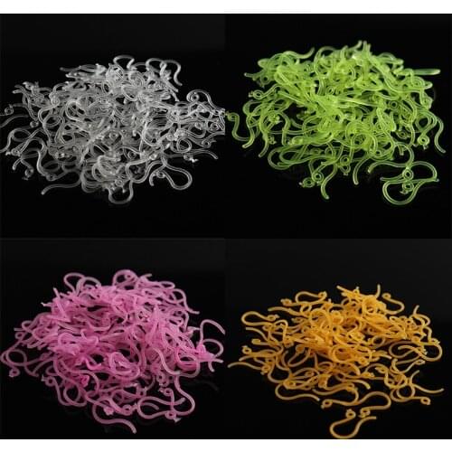 500pcs 6 Colors Plastic Earring Hooks Wires DIY Earring Findings Earrings Clasps Hooks Fittings DIY Jewelry Making Accessories