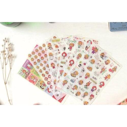 6pcs Lovely girl pvc sticker Organizer Calendar Diary Book Planner Scrapbook Decoration Diary Sticker papeleria