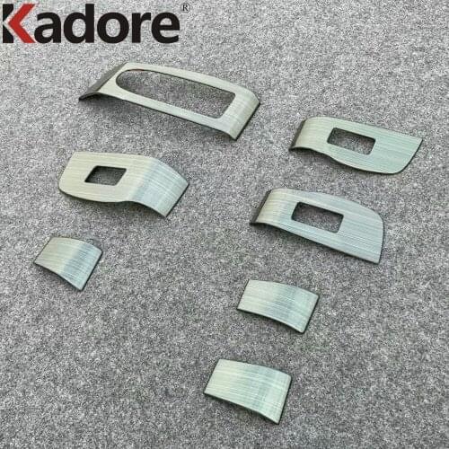 For Mazda CX30 CX-30 2020 2021 2022 Steel Carbon Fiber Interior Door Window Lift Switch Panel Cover Trim Car Accessories 7pcs