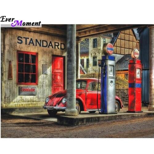 5D Diamond Embroidery Red Car Standard DIY Diamond Painting Mosaic Pattern Full Rhinestone Cross Stitch Home Decoration ASF542