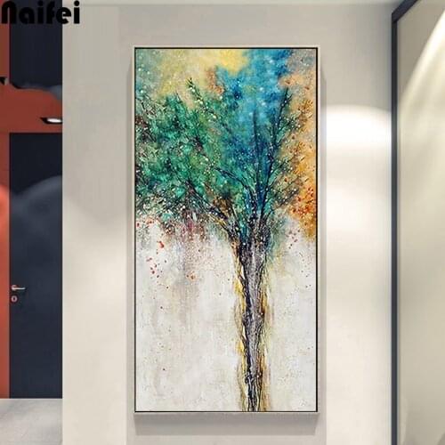Diamond Painting Full Of Diamonds Abstract Tree Of Life Art Style Diamond Cross Stitch Living Room Entrance Diamond Embroidery