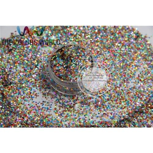 ASL01-22 Mix Solvent Resistant Laser holographic Colors HEXAGON shape Glitter for Nail Polish Acrylic,and DIY supplies1pack=50g