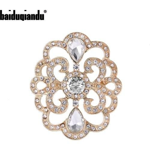 Baiduqiandu New Arrival Crystal Rhinestones Vintage Style Brooch Pins