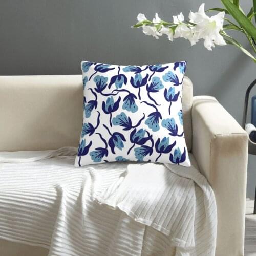 Seamless Floral Pattern With Hand Drawn Blue Pansy Flower pillowcase printed cushion cover sofa waist pillow pillow cover