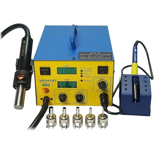 Hot air digital bga rework station 902D+ smd heater soldering iron with 5 nozzles