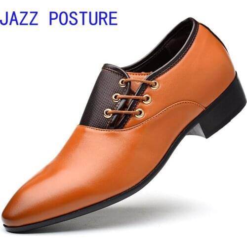 JAZZPOSTURE Mens Leather Shoes