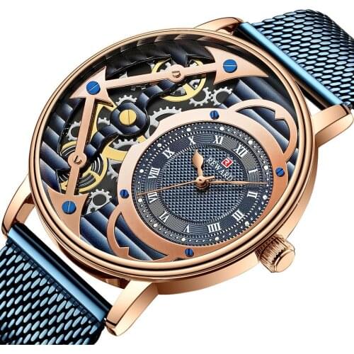 Mens Watch Stainless Steel Vacuum Plating Band Quartz Wristwatch Men Fashion Waterproof Sport