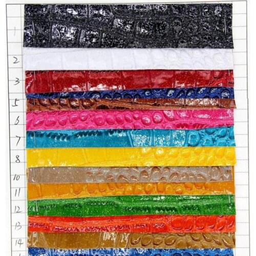 New crocodile pattern leather powder / powder crocodile pattern synthetic semi PU leather fabric