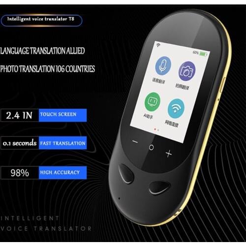 T8 Voice Translator 106 Languages 2.4 Inch Touch Screen Dual Speakers Photo Translate Can Be Used for Overseas Travel Shopping