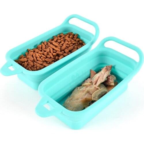 Portable Foldable Dog Bowl For Pet Cat Puppy Feeding Bowl Travel Water Food Dish Rubber Collapsible For Fishing Lure Bowls