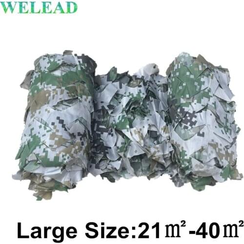 WELEAD Woodland Digital Reinforced Camouflage Nets Military for Garden Shade Gazebo Large Size 3x7M 5x5M 4x6M 4x8M 4x9M 3x8M 3x9